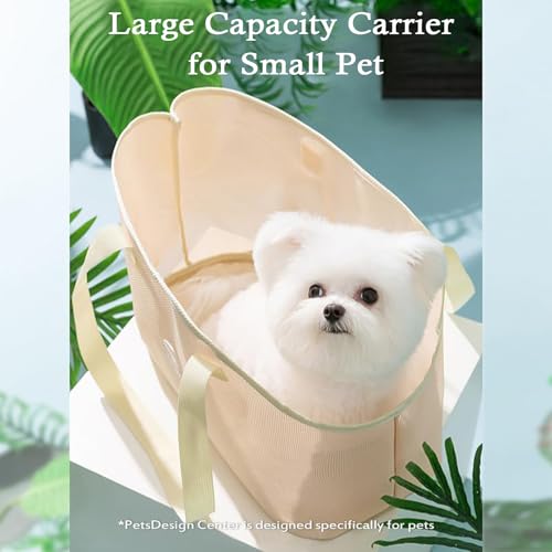 Hundetasche für Kleine Hunde Katze, Sommer Atmungsaktiv Netz Strand Tasche Hund Haustiere Carrier Soft Sided Zusammenklappbar Outdoor Travel Puppy (Grün, M)