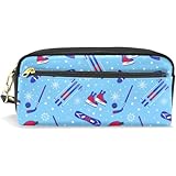 ペンケース スキー スポーツ 運動 大容量 かわいい おしゃれ PU革 ペンポーチ 筆箱 化粧ポーチ コスメポーチ 収納 小物入れ 中学生 小学生 オフィス用