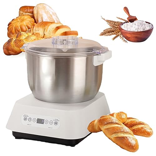 Amasadora EléCtrica 3 En 1, Acero Inoxidable para Hornear con FermentacióN TermostáTica 25-38°C Y Temporizador Inteligente, Amasadora AutomáTica para MayoríA Los Cocineros Caseros,5L