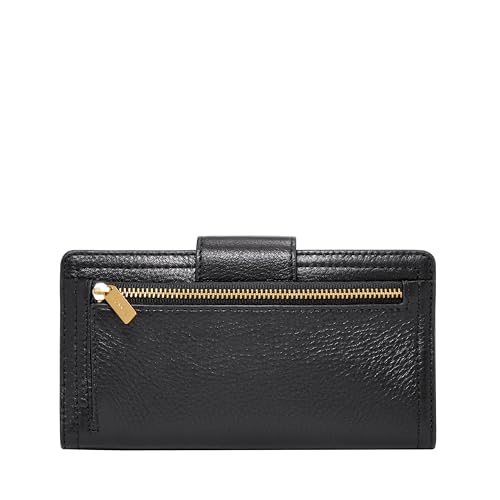 Image of Fossil Women's Logan Leather Wallet RFID Blocking Tab Clutch
