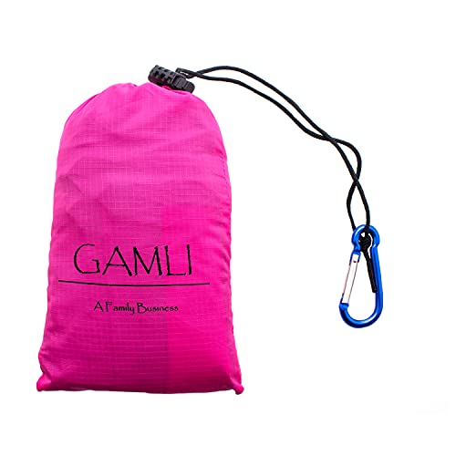 Pocket Blanket For Beach Festival - Camping Hiking Compact Size 55'X60' Fit 4 People - Sand And Waterproof Puncture Resistance With Corner Pocket, Loops, 4 Stakes, Secure Pocket With Zipper (Pink) #TOP6