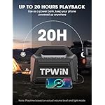 Portable Bluetooth Speaker Wireless - Loud Speakers 80W Peak, 20H Playtime, Light Show, TWS, Deep Bass, BT 5.3, IPX6 Waterproof for Outdoor Travel Camping Beach Pool - Black - Image 3