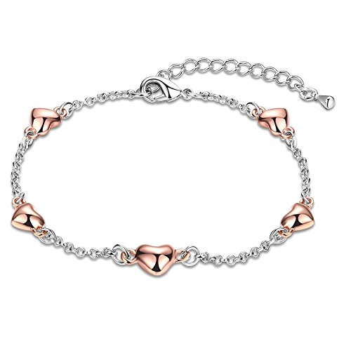 Bracelet à breloques blanc et chaîne de plage cœur pour l'été