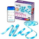 WiZ Connected Smart Light Strip - Sunset to Sunrise Automation + Preset Light Modes + Control with Voice or App, Full Color RGB, 100 ft Cut to Fit