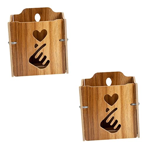 ULDIGI 2Pcs Wall Mounted Remote Control Holder and Phone Storage Organizer, Adhesive Wall Mount for Tv Remotes, Phones, and Accessories, Khaki