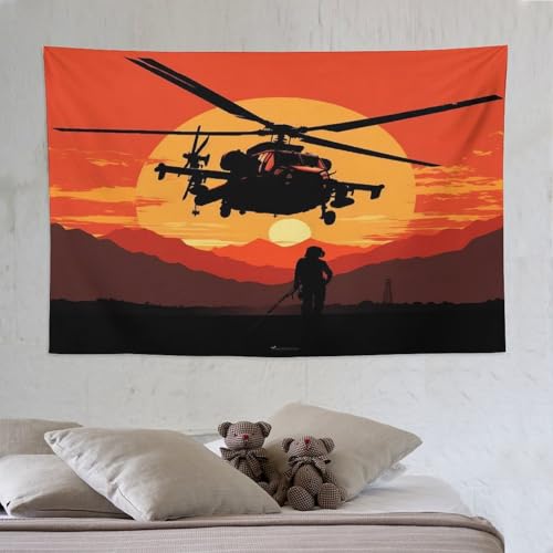 Hélicoptère tapisserie PAZZK tissu mural haut de gamme 150x230cm