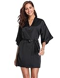 【Elegante & klassische Robe】Der Bademantel hat einen V-Ausschnitt, 3/4 Ärmel und einen Gürtel. Es gibt auch der Stil mit Taschen und Spitzendetails an den Ärmeln. Wenn Sie er tragen, werden Sie sofort sexy und charmant. Der Bademantel ist perfekt für Loungewear, Nachtwäsche, Valentinstag, Dattelnächte, Hochzeitsnächte Dessous.