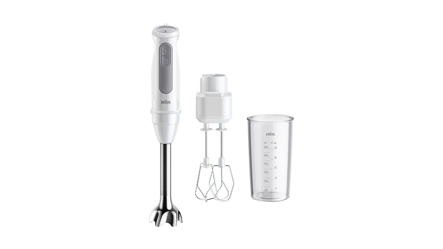 Braun MQ50501M MultiQuick 5 batidora de mano, acero inox, motor potente 750W, 2 velocidades, color negro