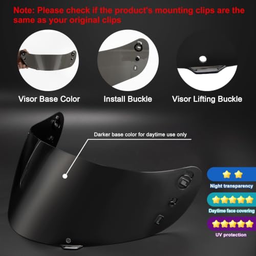 Image of PSLER Shatterproof Helmet Visor for Airform Airmada Airframe pro,Deep Smoke | Impact-Resistant ,UV400 Protection, Motorcycle Tinted Face Shield Replacement for icon Airform Airmada Airframe pro ic04