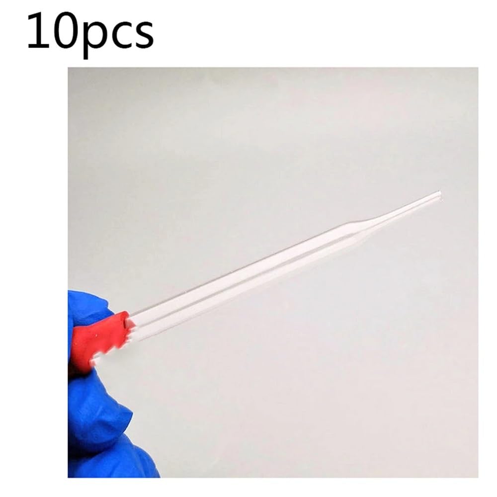 Pipeta de transferencia de vidrio, Goteros de pipeta vidrio sin graduar 100 a 150 mm con cabeza goma, 10 unidades(120mm)