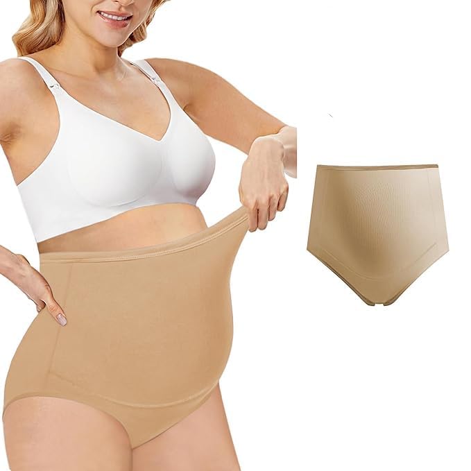 Women Maternity Antibacterial High Waist Panties Soft Stretch Pregnancy Belly Support Underwear Seamless Comfort Fit Multicolour-image-22