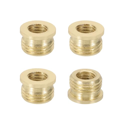 Image of PATIKIL 7mm Lamp Holder Finial Cap Adapters, 4 Pcs Male 1 /8 IP (3 /8 inch) to Female 1 /4-27 Brass Lamp Holder Finial Full Thread Adapter Lamp Finials Connector for Lamps Finials Install