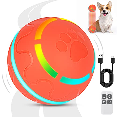 Ajczdcfz Interactive Dog Toy Ball,Active Rolling Ball For Dogs,With Remote Control,Rechargeable Automatic Bounce Rolling Smart Rubber Dog Ball,Chew Toy Suitable For Medium Small Large Dog. #TOP6