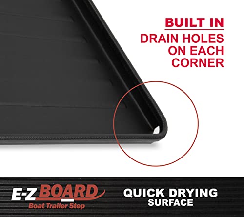 EZ Board, Steel-Constructed Boat Trailer Step, No Installation Required, Fits 1.5” or 2” Trailer Frames, 400-LB Capacity, Wide Anti-Skid Step Surface, Built-in Drainage Holes, Boat Step for Trailer