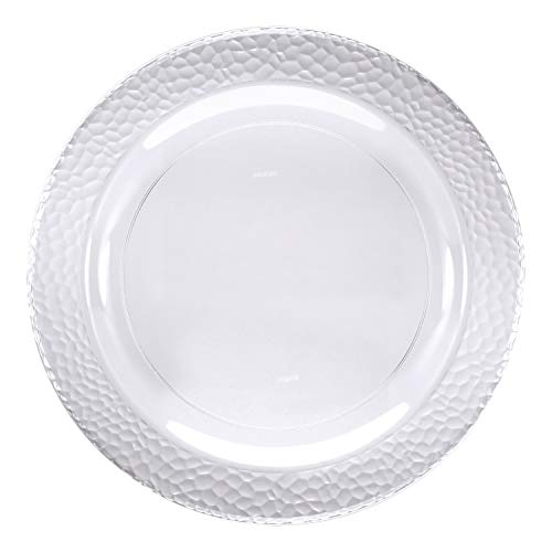 Creative Converting Clear Pebble Plastic Dinner Plates, 10"