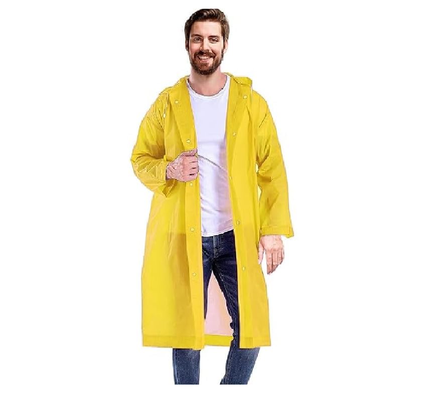 Girls EVA Plain Transparent Rain Coat Hooded Outdoor Water Resistant Portable Raincoat (Dark Purple) (Medium)-picture-20