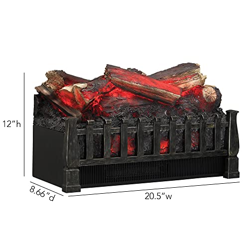 Image of duraflame Electric Log Set 400 Sq Ft Heater, Faux Logs Insert with Lifelike Flames for Existing Fireplaces, Remote Control Included