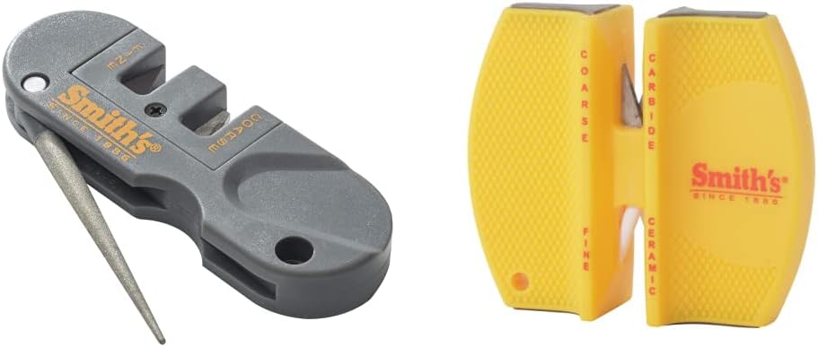 Smith's Abrasives PP1 hunting-knife-sharpeners 3.5" x 1" x 0" (Length x Width x Height & Smith's CCKS 2-Step Knife Sharpener
