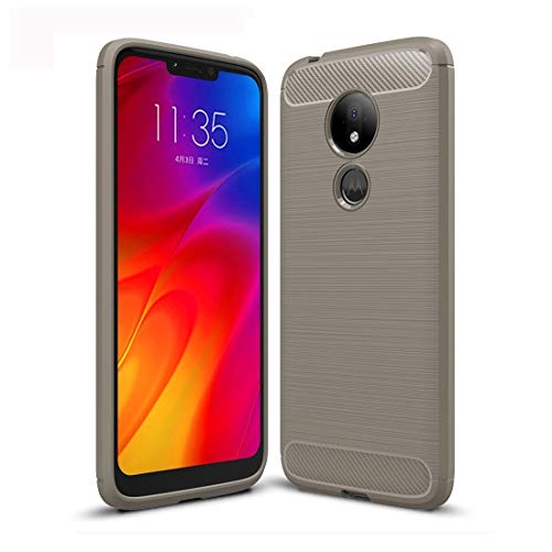 Coque antichoc Motorola Moto G7 Power en TPU carbone flexible gris