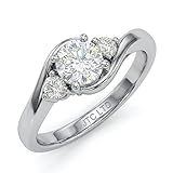 JTC LTD Round Cut Lab Grown Diamond 3-Stone Promise Ring for Women | D/VVS Diamond | Trilogy Design 18K White Gold 5.00Ct-Q
