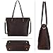 S-ZONE Vintage Genuine Leather Shoulder Tote Bag for Women Purse Handbag with Back Zipper Pocket (Dark Brown)