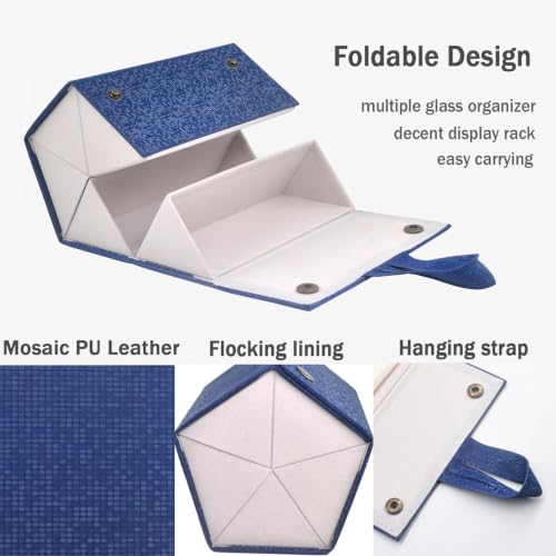 Image of Kenpal Sunglasses Storage Organizer Holder Foldable Travel Case with 5 Slot Compartments for Multiple Glasses