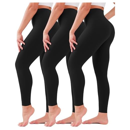 3 Pack Leggings for Women High Waisted No See-Through Tummy Control Soft Yoga Pants Womens Workout Athletic Running Leggings