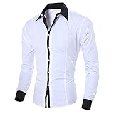 RYTEJFES Herren Hemden Herren-Hemd Slim-Fit Hemden Langarm-Hemden Männer Freizeit-Hemd Business