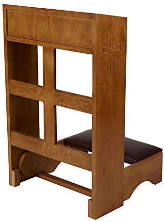 Autom Engraved Cross FLD Kneeler-Oak