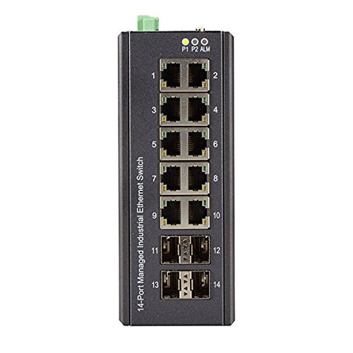 Image of Black Box Industrial Managed GIGABIT ETHERNET Switch - 10 RJ-45, 4 SFP