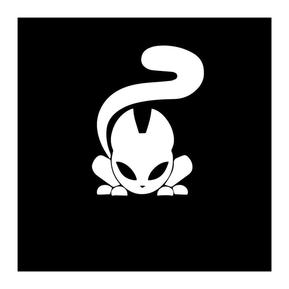 Black Cat Car Stickers Cover Scratches Cartoon Window Decal(White,12cmX15cm)
