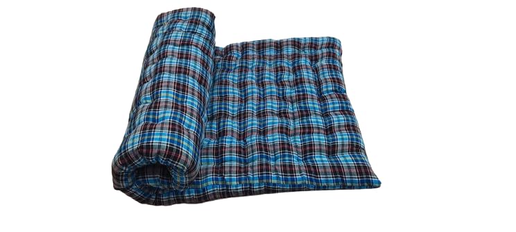 JY Soft Cotton Quilt Mattress Foldable Movable Picnic Light Weight Filled Single Firm Quilt | Gadda (1 Sleeping Capacity, 3 x 6 ft or 72 x 34 x 2 Inches) (Royal Blue Mattress)-image-47