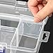 BTSKY 2 Pack Plastic Storage Box with 6-Compartment Grids, Washi Tape Organizer with Removable Dividers, Lightweight Clear Washi Tape Container Case for Storage Bead Jewelry Small Tool and Stamps