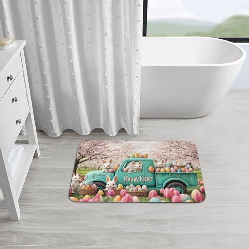 Tapis antidérapant de Pâques 50x80 cm lavable et absorbant pour salle de bain - 6