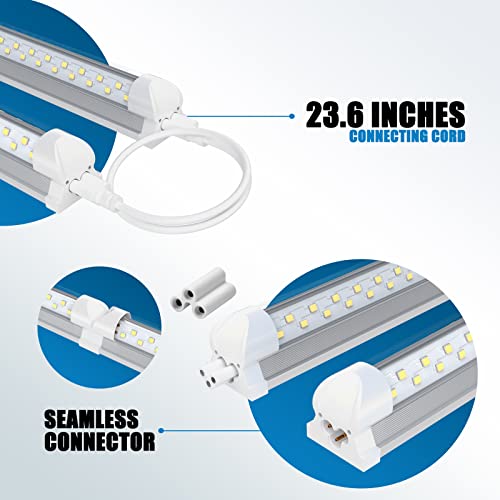Elekico 8Ft Led Shop Light, Super Bright 100W Shop Lights, 15000Lm 5000K 8 Foot Led Lights, Linkable 96" Led Shop Lights Lighting For Garage With Plug, V Shape T8 8' Led Light Fixtures 10 Pack #TOP2