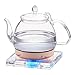 Electric Kettle 1L Czajnik wodny Eco z podstawą kryształową, akumulatorowe kocioł wodny ze stali nierdzewnej, automatyczne ogrzewanie, szklany czajnik elektryczny
