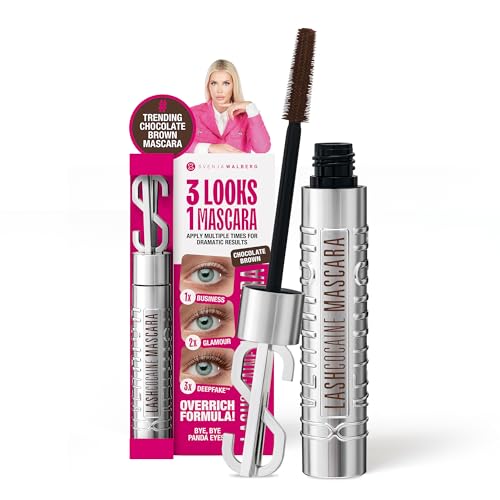 LASHCOCAINE OVERRICH MASCARA NEW 3LOOKS Technology Wimperntusche unterstützt natürliches Wimpernwachtum - TRENDING BROWN Mascara by Svenja Walberg - WISCHFEST - VEGAN - MADE IN GERMANY