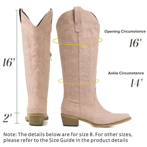 Image of Cowboy Boots for Women, Cowgirl Boots with Embroidered and Chunky Heel, Ideal for Daily Wear and Country Fashion