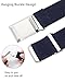 AWAYTR Toddler Boy Kids Buckle Belt - Adjustable Elastic Child Silver Buckle Belts, 3 Pieces (Navy blue/Brown/Black)