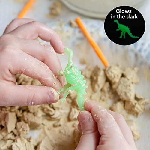 Glow in the dark Dinosaur Dig Out Kit, Archaeology Skeleton Excavation Set a Realistic Dinosaur Digging Adventure, Educational Science Mining Toy for Children (Small Dinosaur Dig Out Kit)