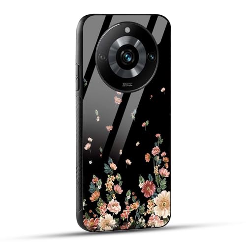 Image of NDCOM for Realme 11 Pro, Narzo 60 Pro 5G, Realme 11 Pro Plus Back Cover | Flowers Girly Printed Glass Case