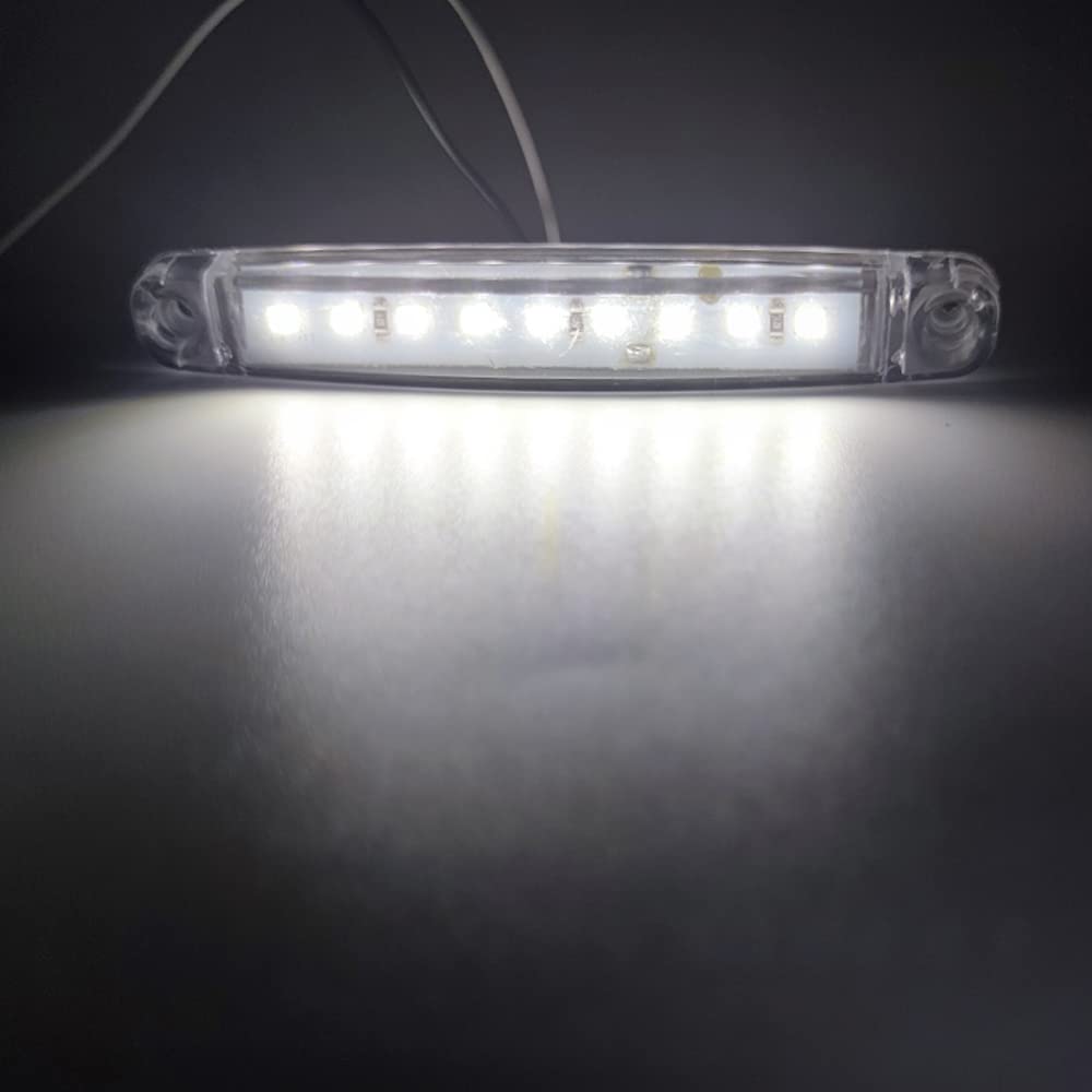 Luz indicadora de marcador lateral LED 9 SMD trasera delantera Señal de freno Luz de advertencia 12-24V para Auto Camper Van Bus Camión Caravana Remolque Blanco Amarillo Rojo Azul Verde Paquete de 30