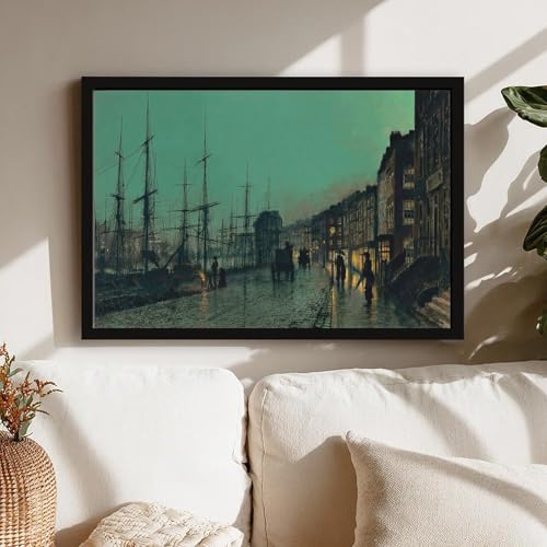 Toile imprimée de la rivière Clyde par Grimshaw - Tableau de maître avec cadre suspendu - 7