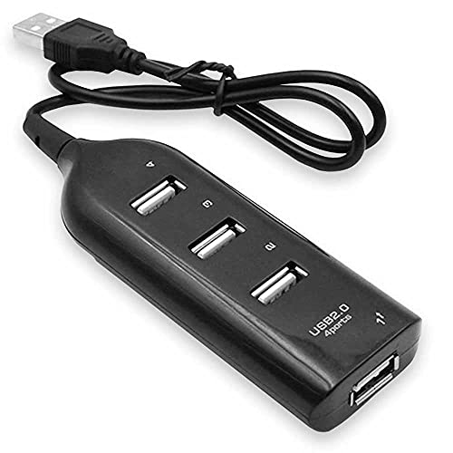 Hub Usb 2.0 OcioDual Ladrón Multipuerto Negro Adaptador HUB de 4 Puertos USB 2.0 Extensor Divisor Splitter para Windows 10 7 PC...