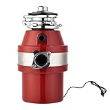 KUPPET Garbage Disposal, Garbage Disposal with 1/2 HP Household Food Waste Garbage Disposal Continuous Feed with Power Cord 3 Level of Grinding 2600 RPM (Red)