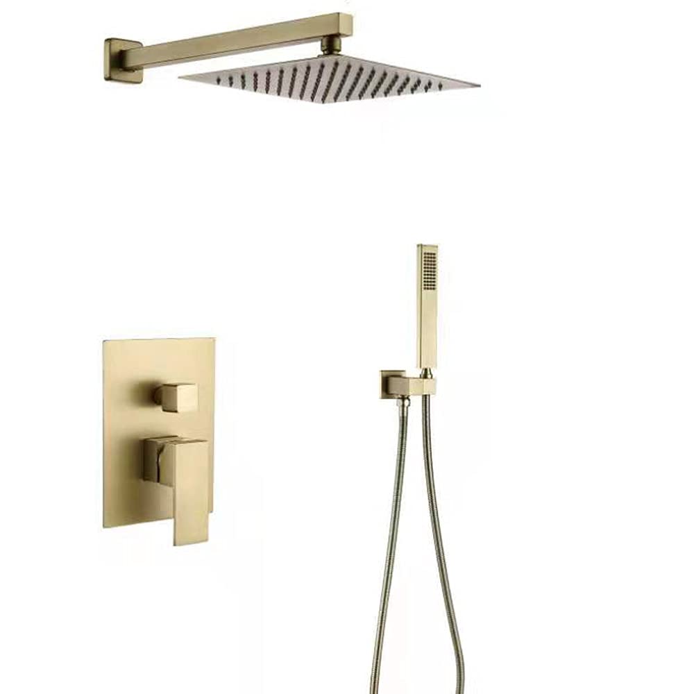 Buy Luxury Bathroom Concealed Shower System Square Ultra Thin Overhead