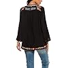 AK Women's Embroidered Tops Mexican Shirt V Neck S... #4