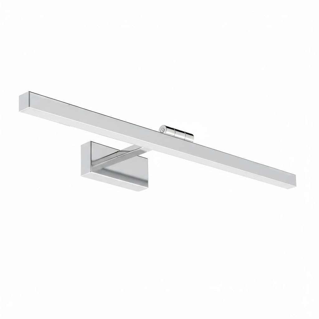 LED Spiegelleuchte für Bad – Wasserdicht Badezimmer Lampe Chrom | über dem Spiegel/Bild 55cm mit Schalter und Drehbarem Kopf – 12W 850lm 4200K Neutralweiß – Wandleuchte IP45 – Horoz