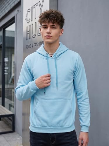 Image of HOODMASTER Unisex Fleece Hoodie Sweatshirt with Pockets Full Sleeves Regular Fit Solid Pattern Hooded Neck and Standard Length | Hoodies for Men & Women