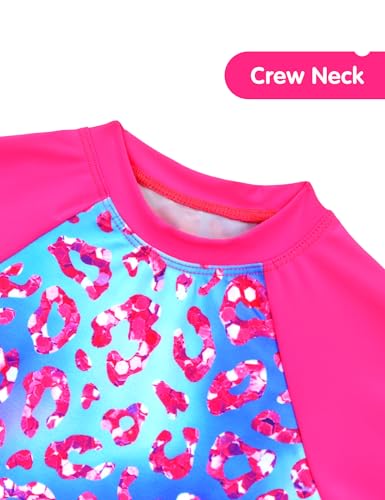 Image of Bathing Suits for Girls 10-12 Years Old Rose Leopard Swimsuits 2 Piece Summer Beach Swimwear